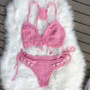 Pink handmade crotchet bikini